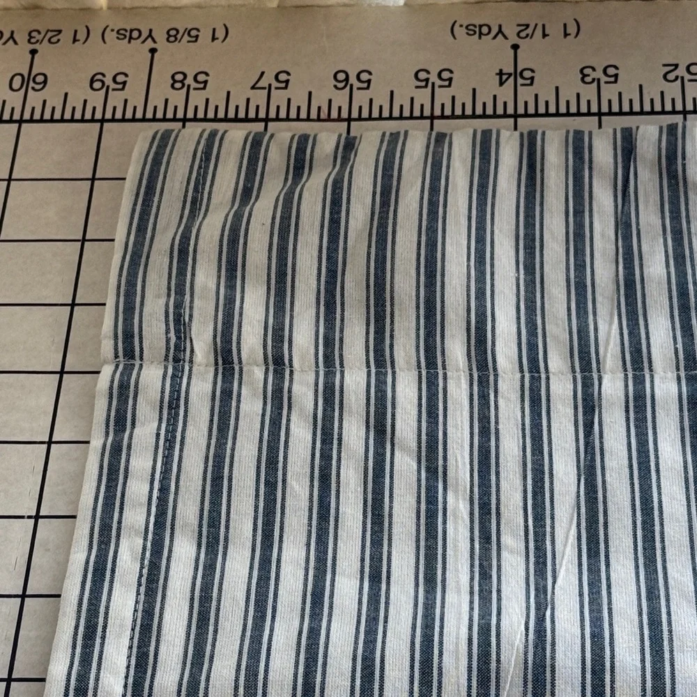 April & Olive Farmhouse Patchwork Curtain Valance Blue Plaid Stripe Cotton VHC